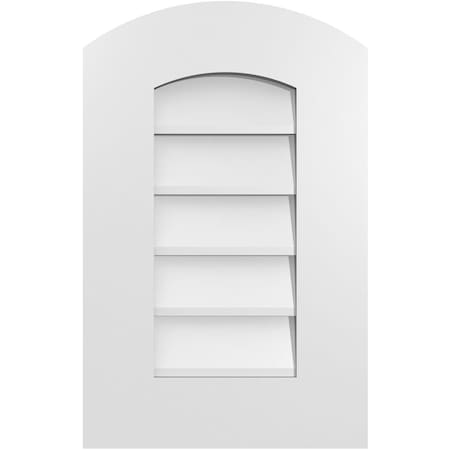 Ekena Millwork Arch Top Surface Mount PVC Gable Vent: Functional, w/ 3-1/2"W x 1"P Standard Frame, 14"W x 22"H GVPAR14X2201SF